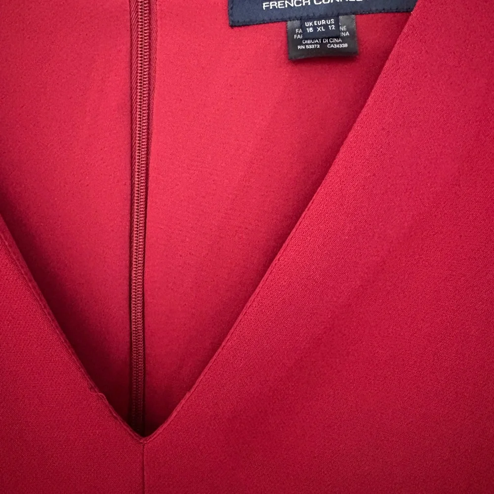 French Connection Vibrant Red Ruffle Mini Dress - Picture 3 of 4